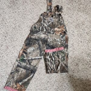 Realtree Kids Camouflage Overalls with Pink Trim
